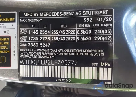 2020 Mercedes-Benz Glc 300 Coupe 4Matic z USA, uszkodzony, nr VIN W1N0J8EB2LF795777